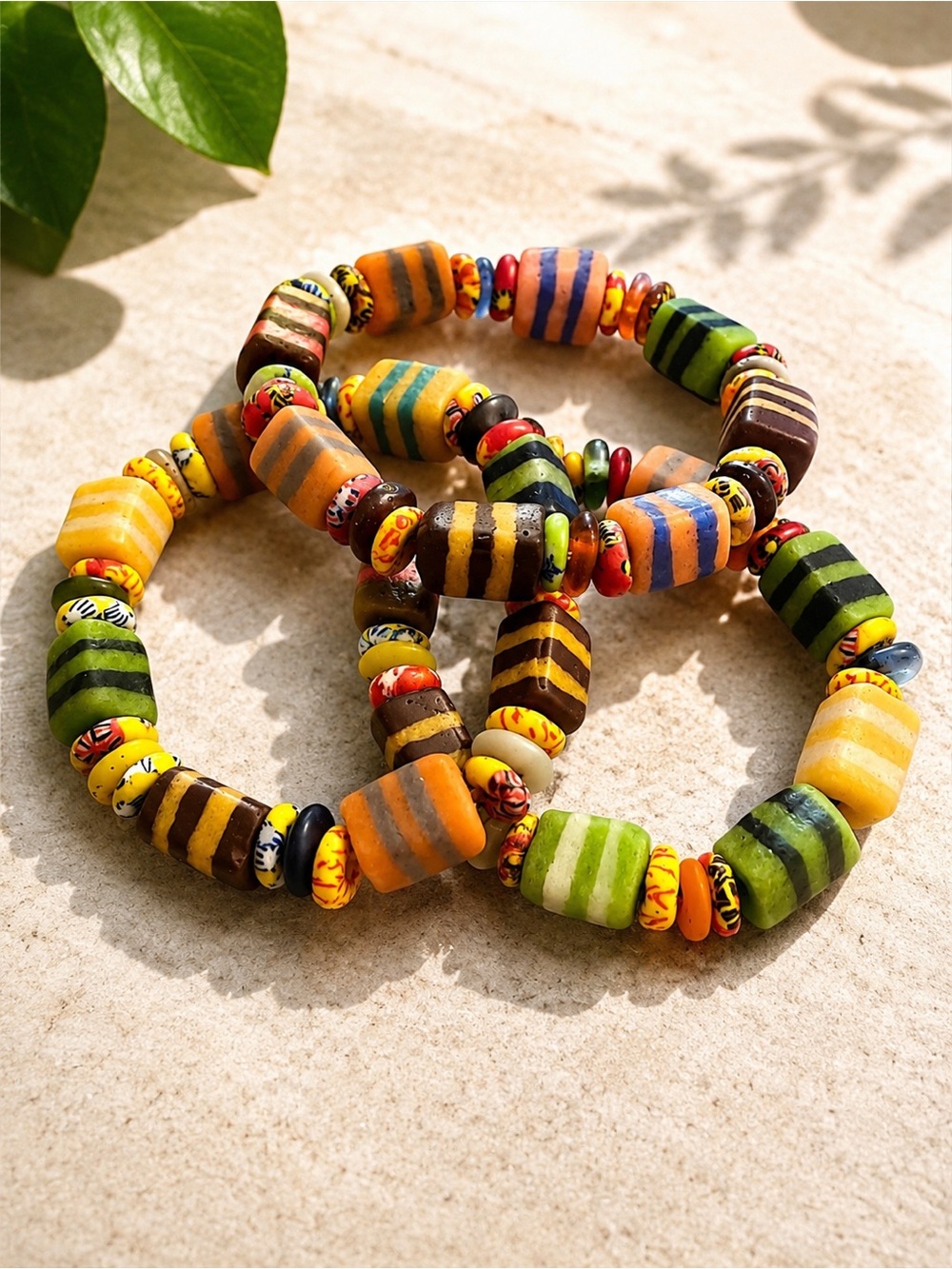 Multicolored  Krobo Bead Bracelets